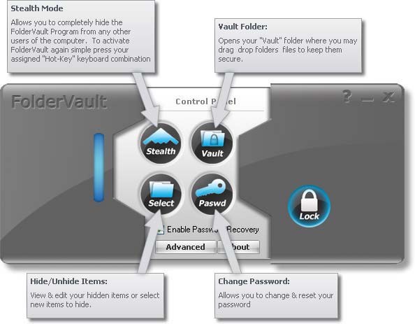 Folder Vault Control Panel